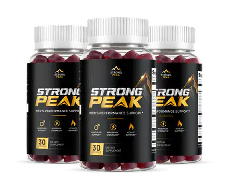 Three Strong Peak men&rsquo;s performance support gummy bottles